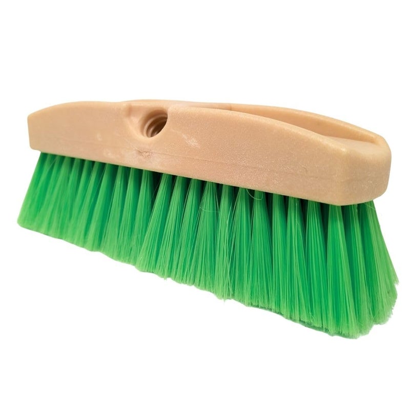 Teravan Green Flow Through Brush Head, Extra Soft Bristle Brush for Gentle Car Wash, RV, Boat, Window & Floor Cleaning, Compatible with Pole Handle (10-inch) - Image 1